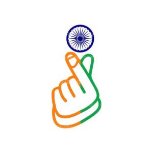indian tiranga finger heart free vector