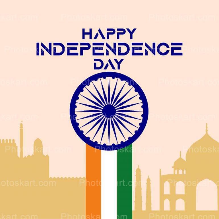 Taj Mahal Background Independence Day Vector