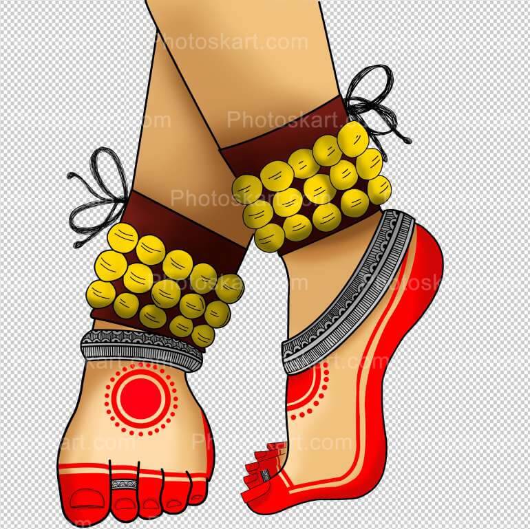 Classical Dancer Leg With Ghungroo Vector Image