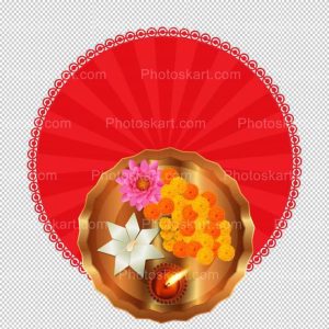 creative puja pushpanjali thali free vector