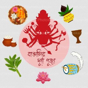 durga-puja-bengali-font-wishing-special-vector