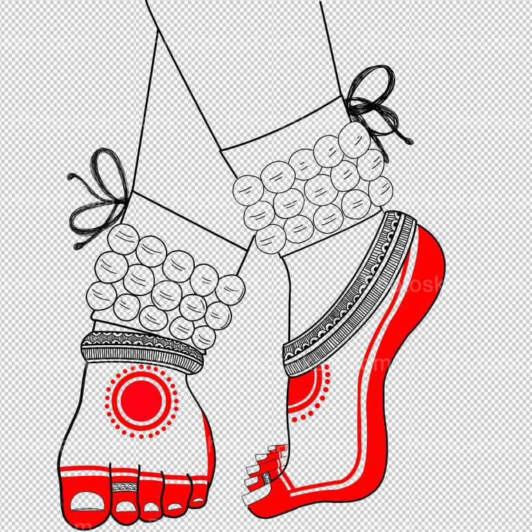 Indian Classical Dancer Leg And Ghungroo Vector