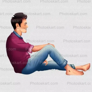 college-boy-sitting-side-view-free-vector
