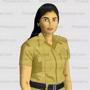 indian-girl-police-officer-digital-art-vector