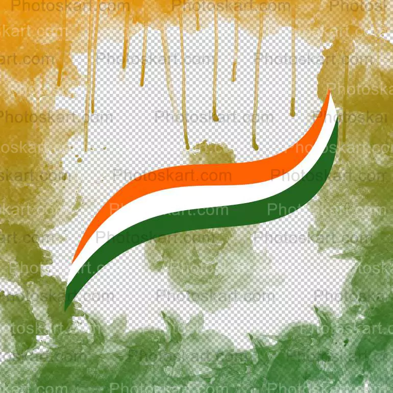 Tricolor Background Indian Flag Stroke Vector