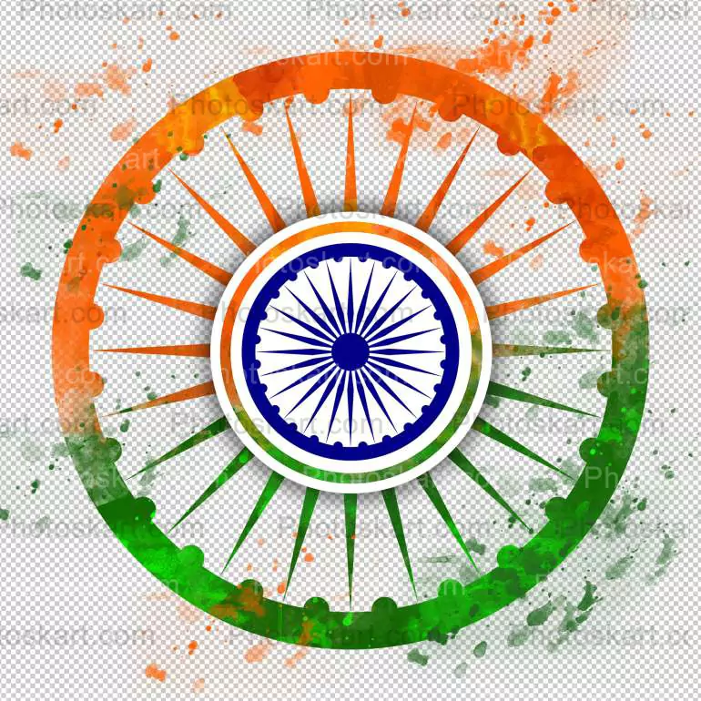 White Background Tricolor Ashok Chakra Vector